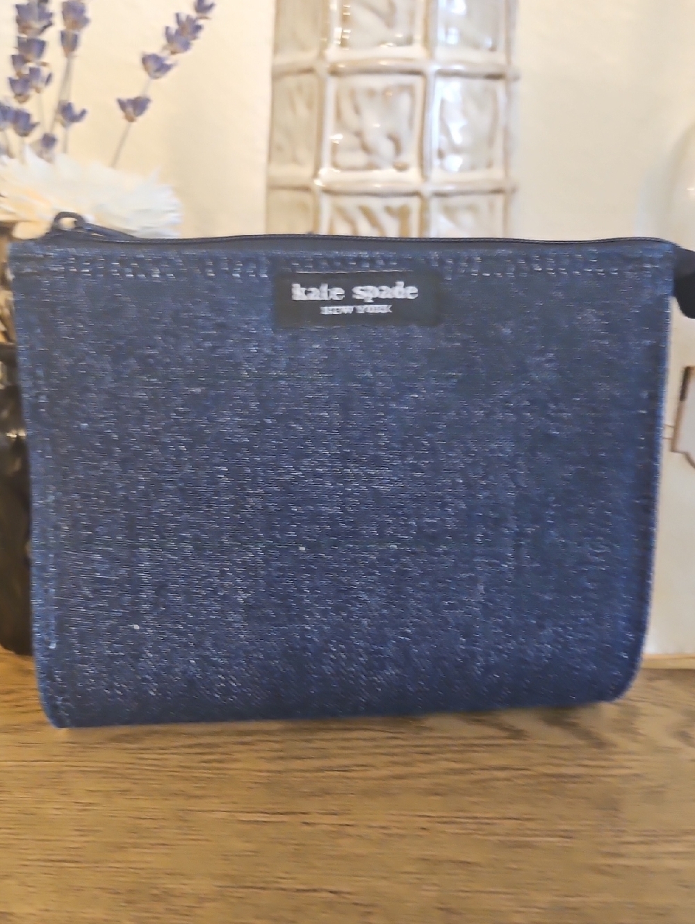 kate spade denim pouch